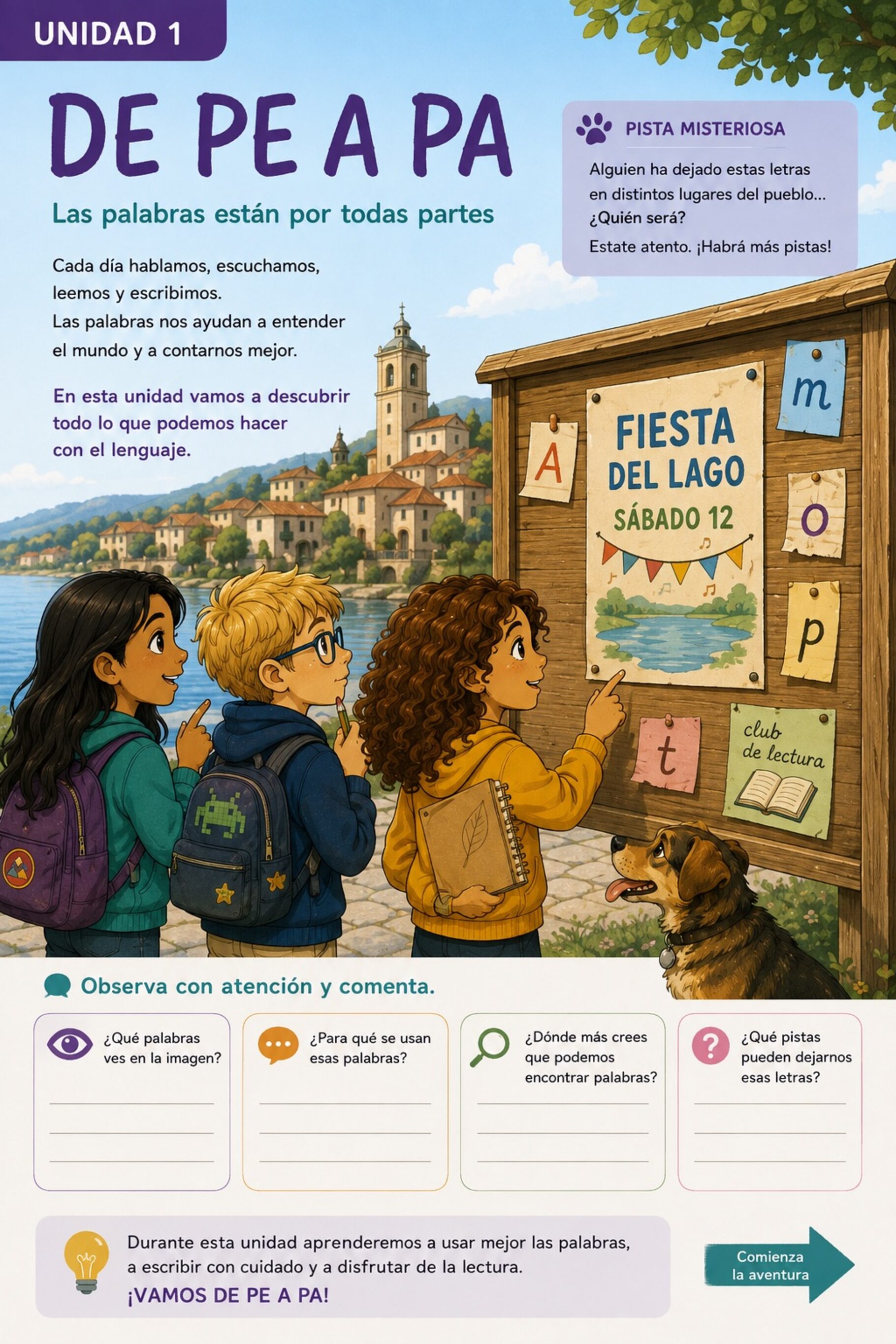 Portada de Lengua · Unidad 1